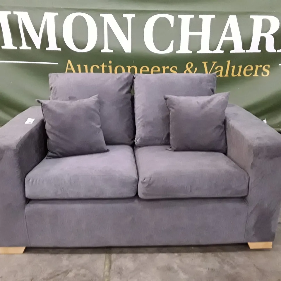 DESIGNER VALENCIA 2 SEATER SOFA - GREY FABRIC