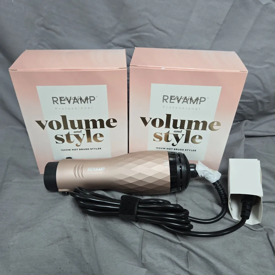 REVAMP VOLUME AND STYLE 1200W HOT BRUSH STYLER – PINK, BOXED
