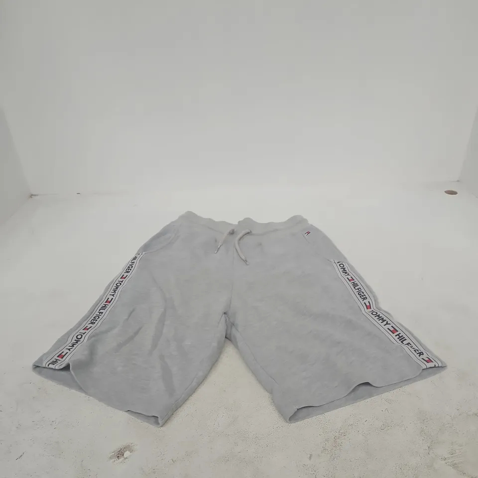 TOMMY HILFIGER GREY SWEATSHORTS WITH SIDE STRIPE - SIZE S