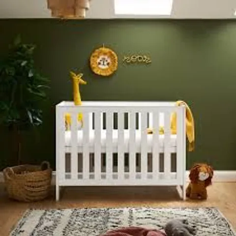 BOXED OBABY NIKA MINI COT BED - WHITE WASH (2 BOXES)