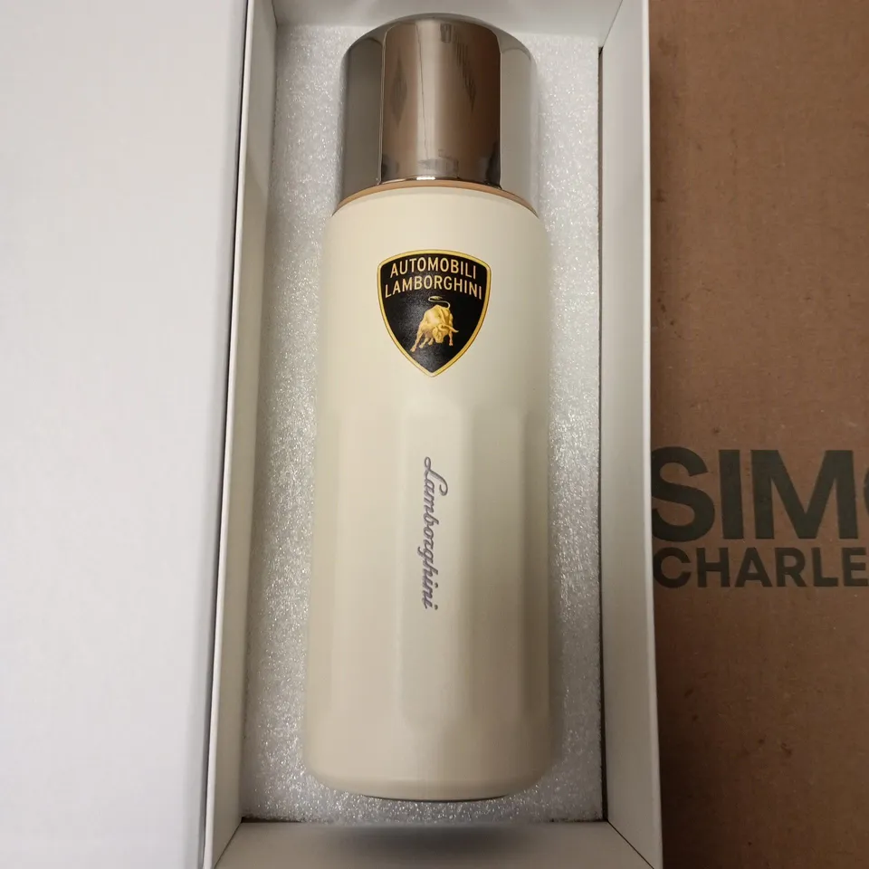 BOXED LAMBORGHINI INSULATED BOTTLE IN CREAM