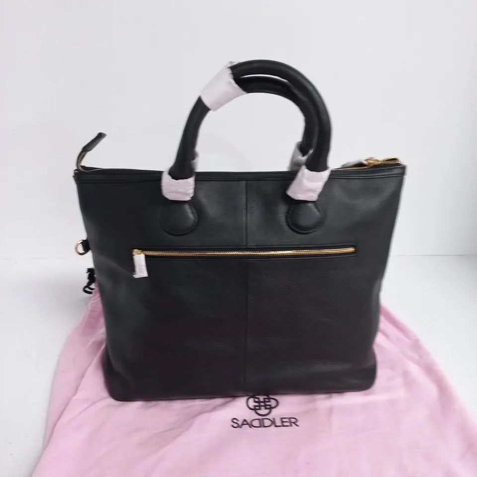 SADLER REAL LEATHER HANDBAG IN BLACK