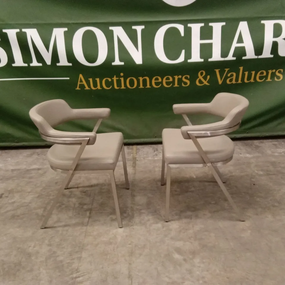 SET OF 2 QUALITY DESIGNER FREYA DINING CHAIRS, PU LEATHER