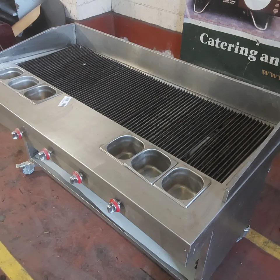 COMMERCIAL GAS CHARGRILL WITH PREP STATION