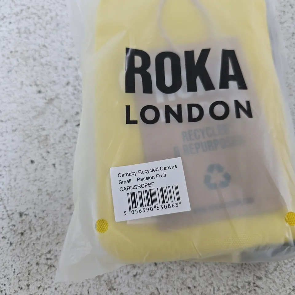 ROKA LONDON CARNABY RECYCLED CANVAS – SMALL PASSION FRUIT ACCESSORY