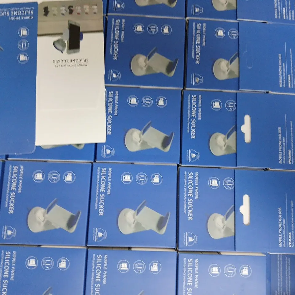 BOX OF APPROXIMATELY 100 MOBILE PHONE SILICONE SUCKER CAR MOUNTS - COLLECTION ONLY