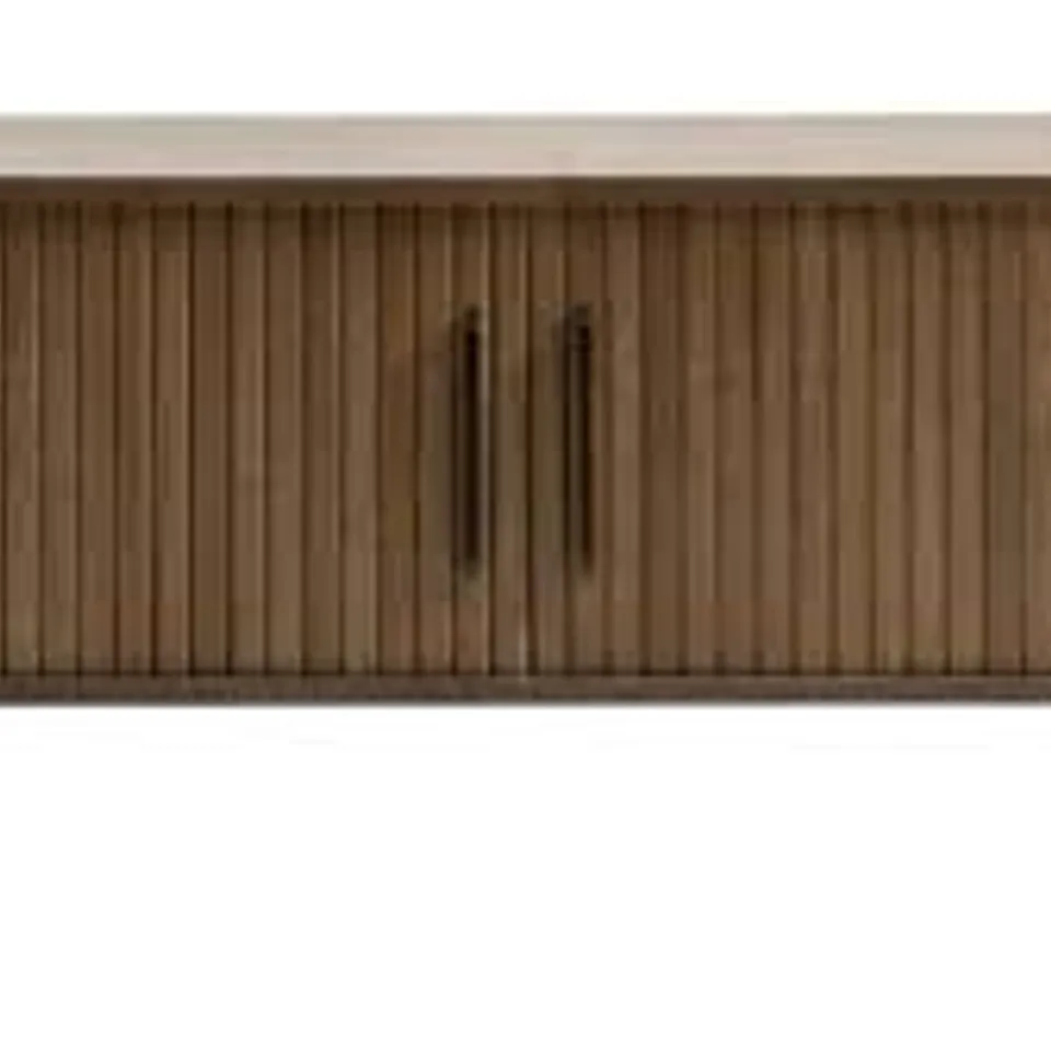 BOXED NOLA TV LOWBOARD - SMOKED OAK/BLACK METAL LEGS (1 BOX)