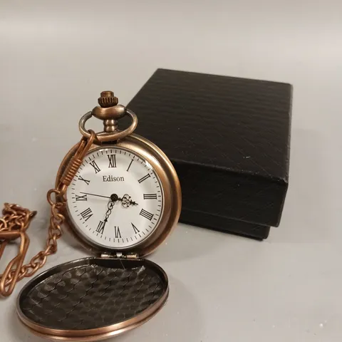 MENS EDISON POCKET WATCH WITH CHAIN
