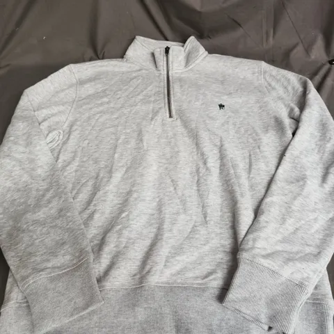 FRENCH CONNECTION LIGHT GREY QUARTER ZIP SIZE L