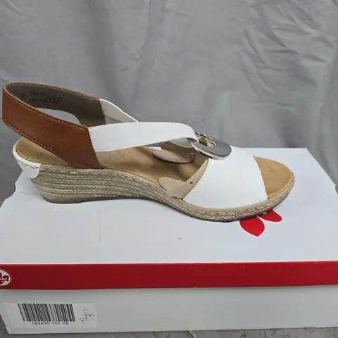 Women's White & Brown Wedge Sandal β UK 6 (EU 39)