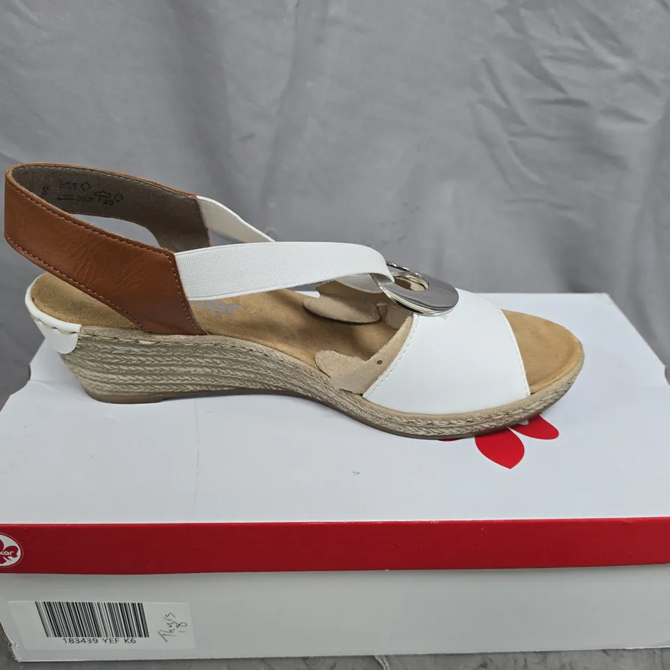 Women's White & Brown Wedge Sandal – UK 6 (EU 39)