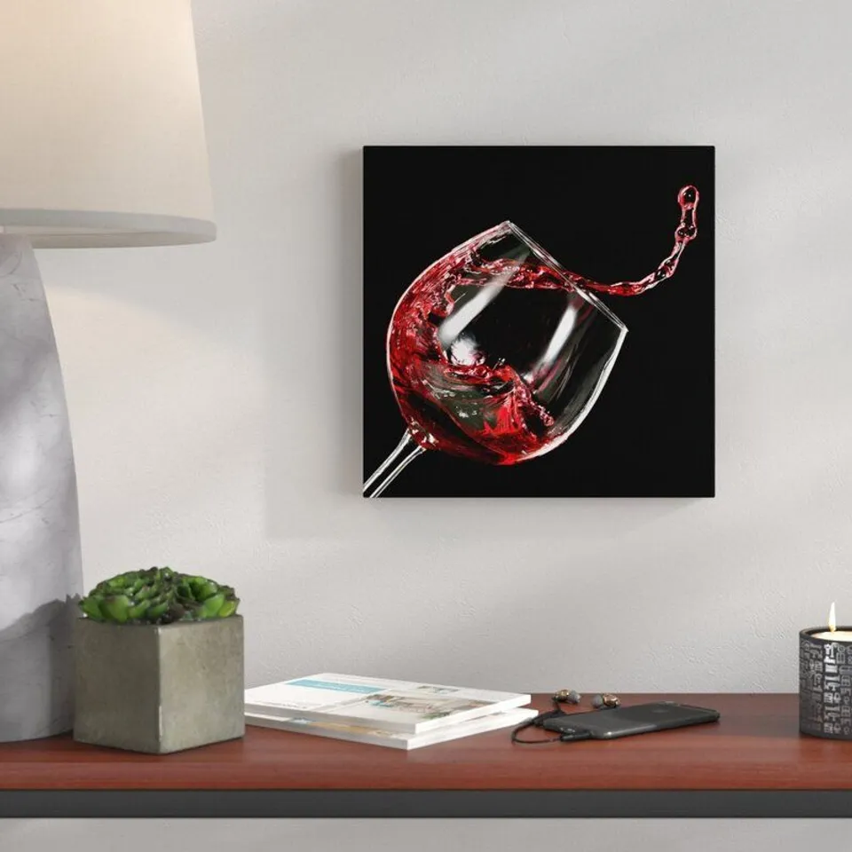 GLASBILD RED WINE V. FOTODRUCK 50CM × 50CM 