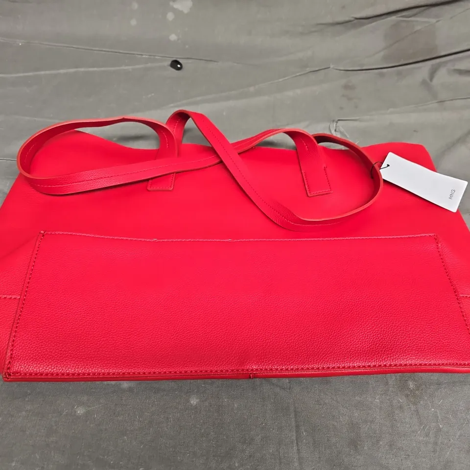 MNG RED LEATHER HANDBAG