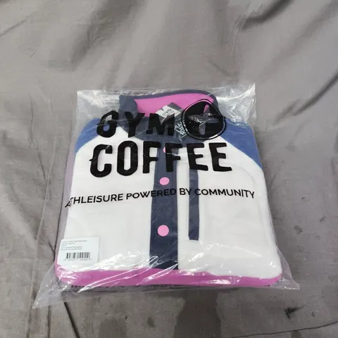 GYM PLUS COFFE SNAP POLAR FLEECE JACKET – PINK, SIZE M 