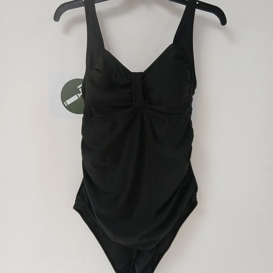 WOMEN'S BLACK ONE-PIECE SWIMSUIT WITH RUCHED FRONT - SIZE UNSPECIFIED