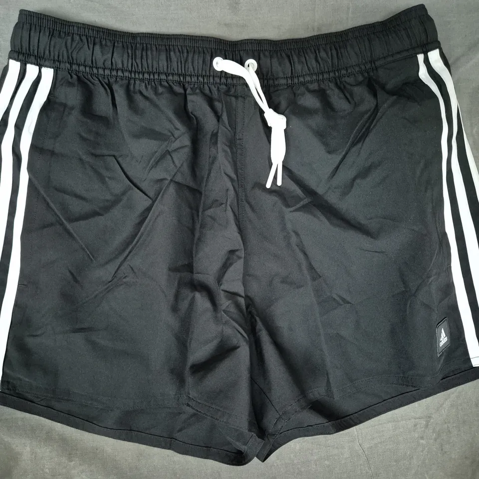 ADIDAS SWIM SHORTS IN BLACK/WHITE SIZE MEDIUM