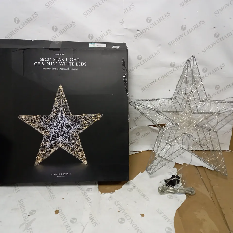 JOHN LEWIS INDOOR 58CM STAR LIGHT ICE & PURE WHITE LEDS