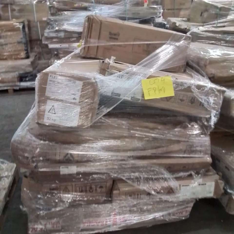 PALLET OF ASSORTED FURNITURE PARTS TO INCLUDE;KITCHEN LARDER UNIT,WARDROBE,DINING TABLE