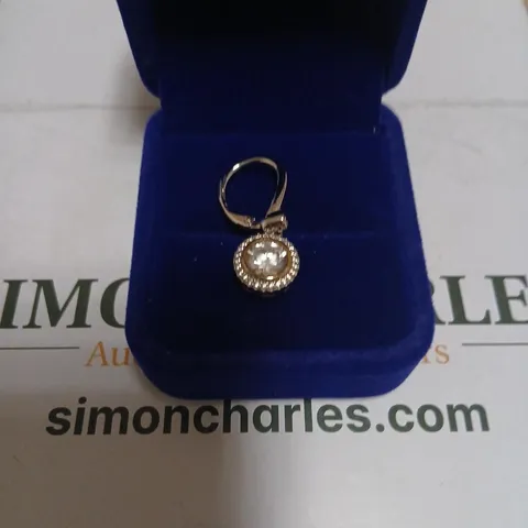 DIAMONIQUE 3.4CT TW CIRCLE 2 TONE LEVERBACK EARRING STERLING SILVER 