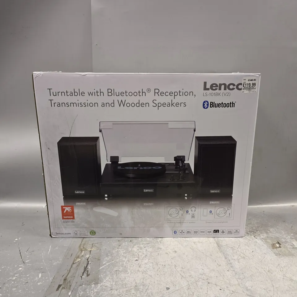 BOXED LENCO BLUETOOTH TURNTABLE LS-101BK V2