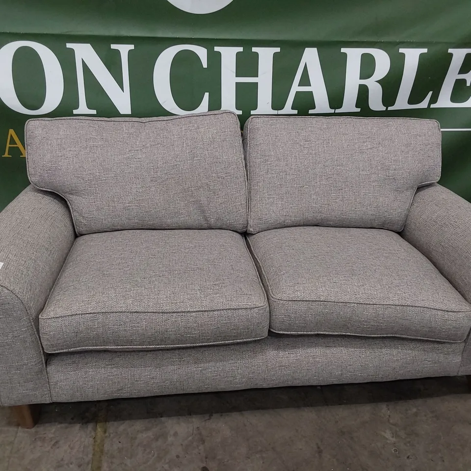 QUALITY BRITISH MADE LOUNGE Co THREE SEATER SOFA GREY FABRIC 