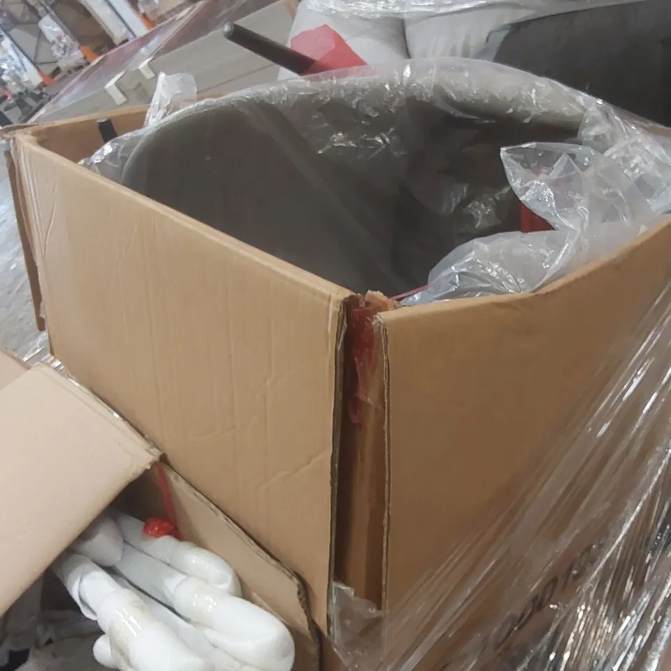 PALLET CONTAINING A LARGE QUANTITY OF ASSORTED FURNITURE PARTS INCLUDING: CHAIR PARTS ECT