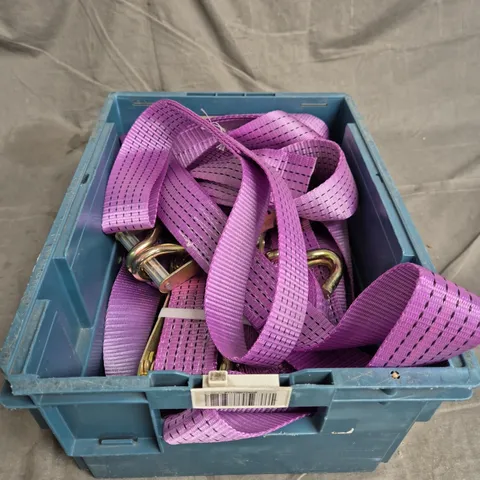 TOTE OF PURPLE RATCHETS AND STRAPS 