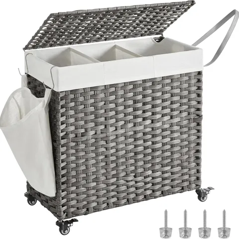 BOXED SONGMICS LAUNDRY BASKET WITH LID, 140L