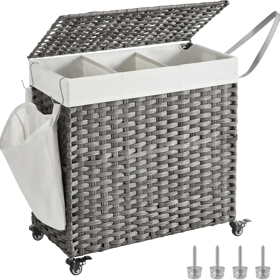 BOXED SONGMICS LAUNDRY BASKET WITH LID, 140L