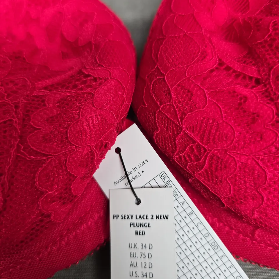 Ann Summers Pink Lace Plunge Bra – UK 34D 