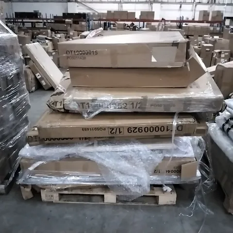 PALLET OF ASSORTED INCOMPLETE DESIGNER FURNITURE PARTS AND PIECES