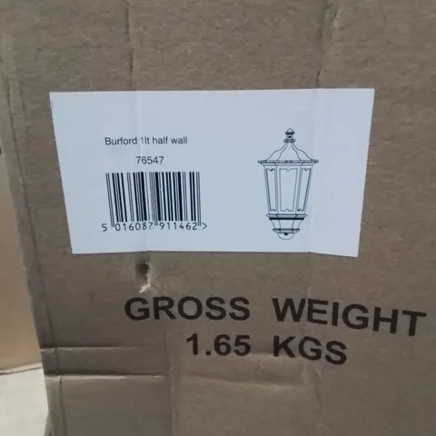 BOXED BURFORD 1 LIGHT WALL LIGHT OUTDOOR MATT BLACK