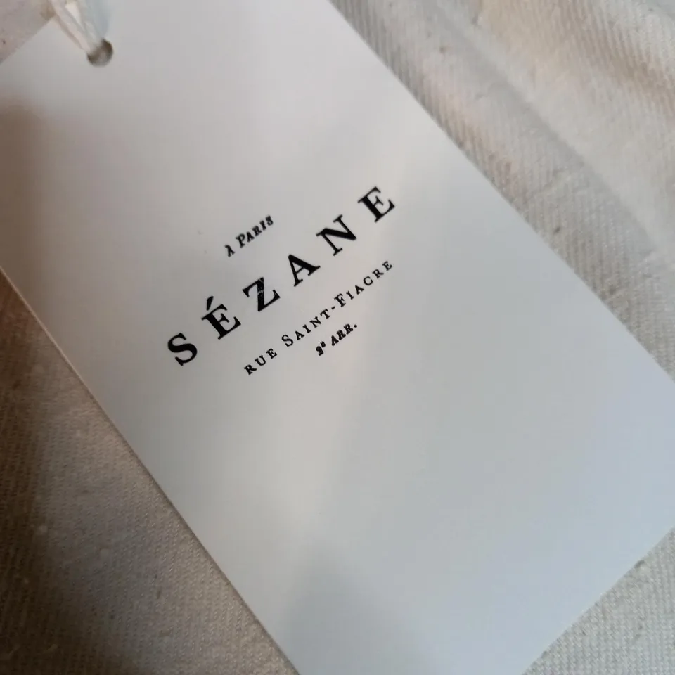 SEZANE OFF WHITE CANVAS STYLE TEXTURED TROUSERS - SIZE 12