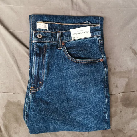 ABERCROMBIE & FITCH 90'S RELAXED HIGH RISE JEANS IN BLUE SIZE 32 SHORT