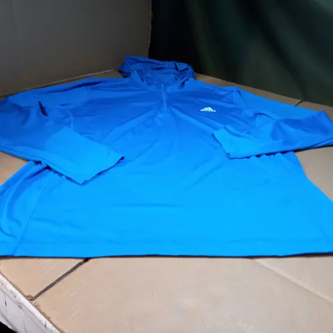 ADIDAS OVERHEAD ROYAL BLUE GOLF/FITNESS HOODIE - LARGE