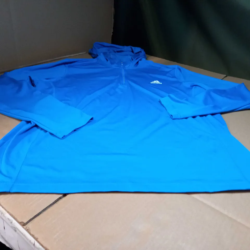 ADIDAS OVERHEAD ROYAL BLUE GOLF/FITNESS HOODIE - LARGE
