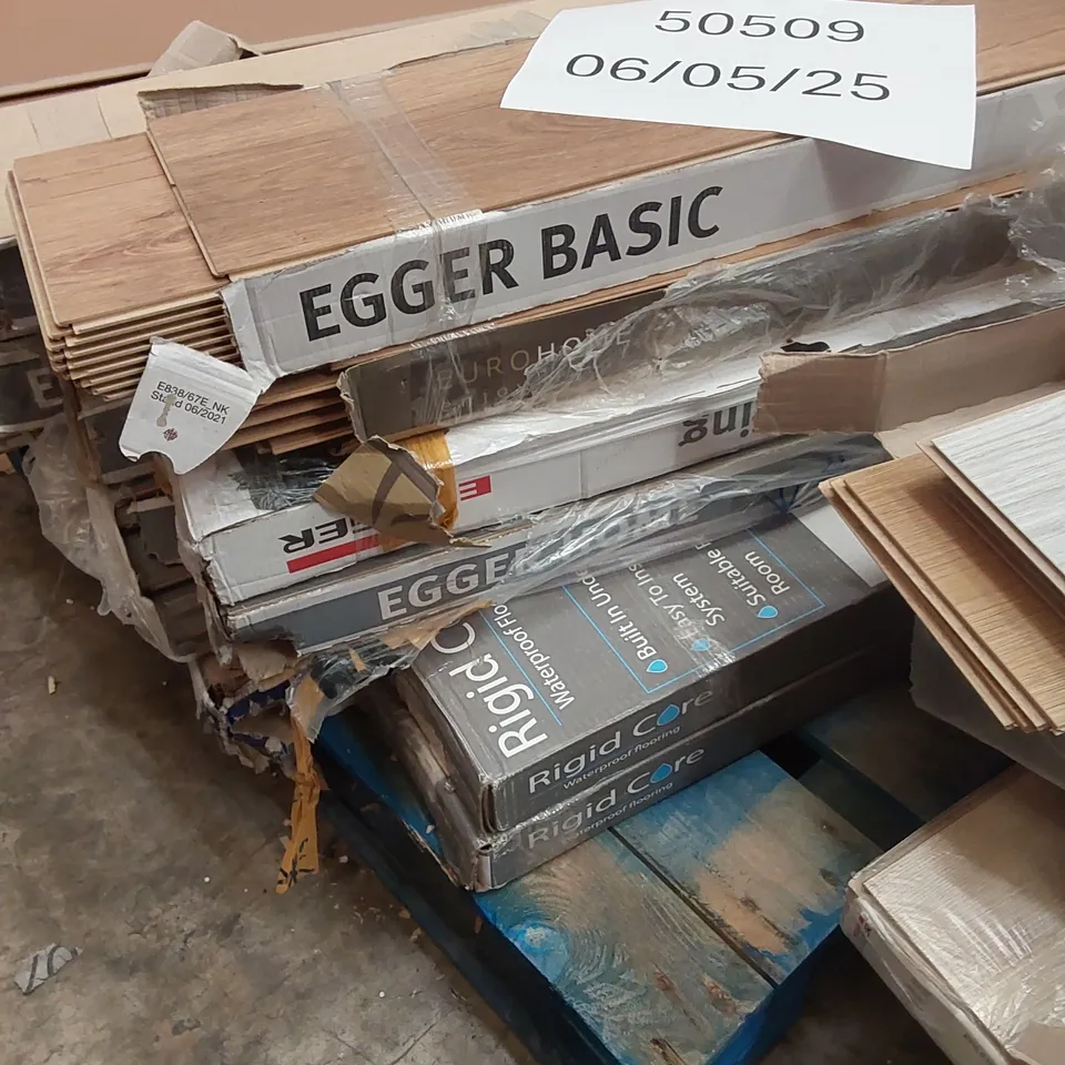 PALLET TO CONTAIN A LARGE ASSORTMENT OF LAMINATE FLOORING PRODUCT 