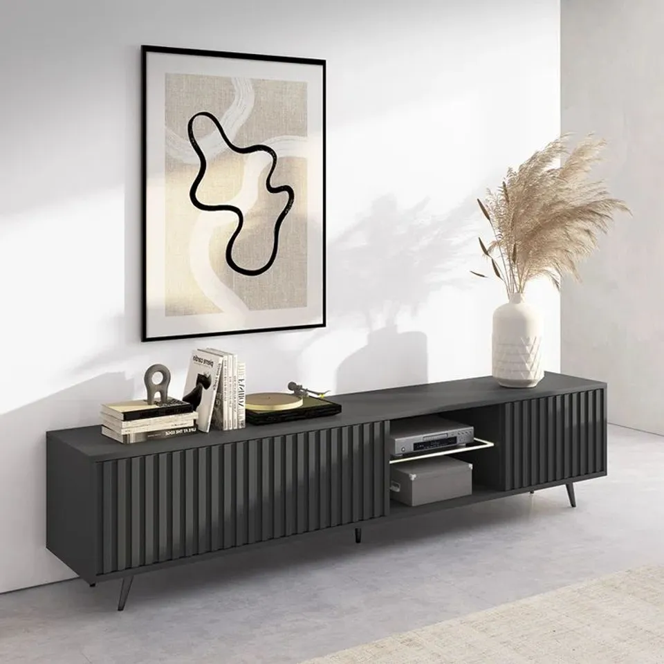 BOXED BELLO LED TV CABINET 175CM WHITE