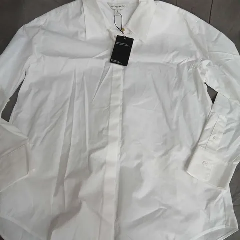 AUTOGRAPH LONG SLEEVE SHIRT IN WHITE - SIZE 8