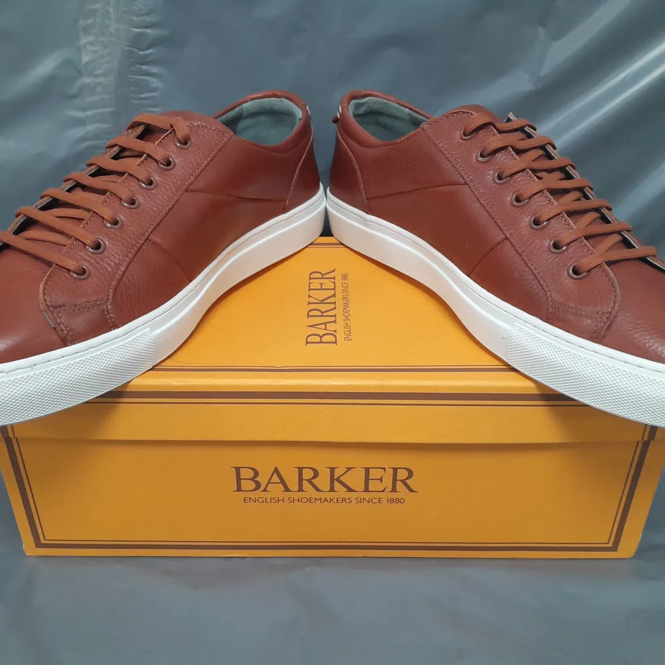 BOXED PAIR OF BARKER ARCHIE SHOES IN BROWN SIZE 10
