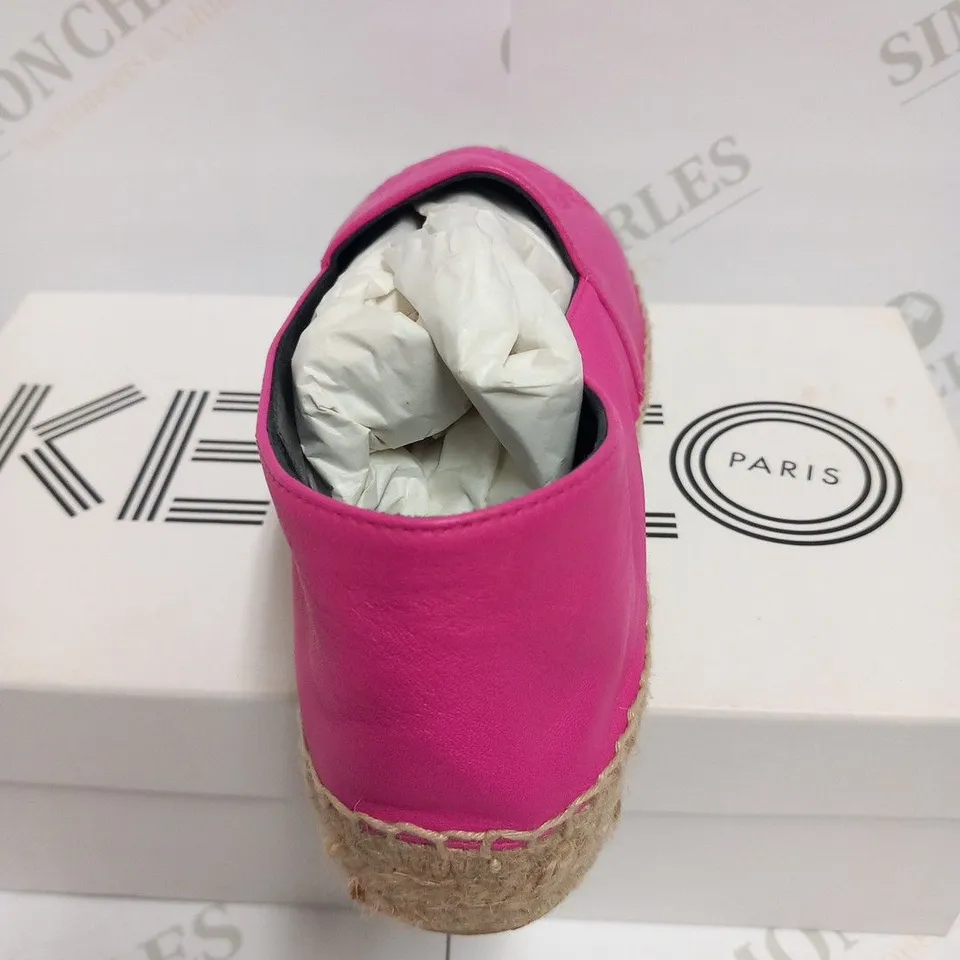 BOXED PAIR OF KENZO ESPADRILLE DEEP FUSCHIA SIZE 37