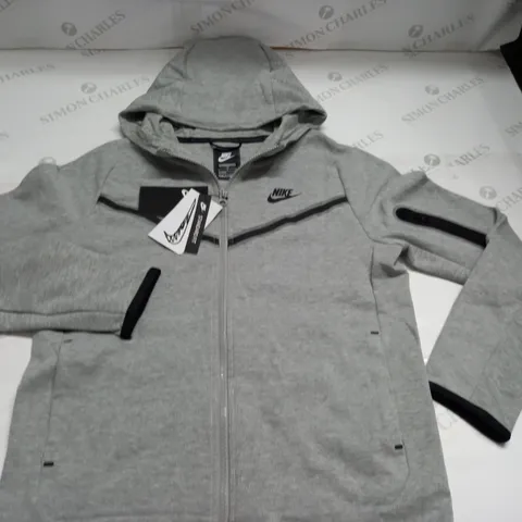 NIKE BOYS GREY ZIP THROUGH HOODIE - L