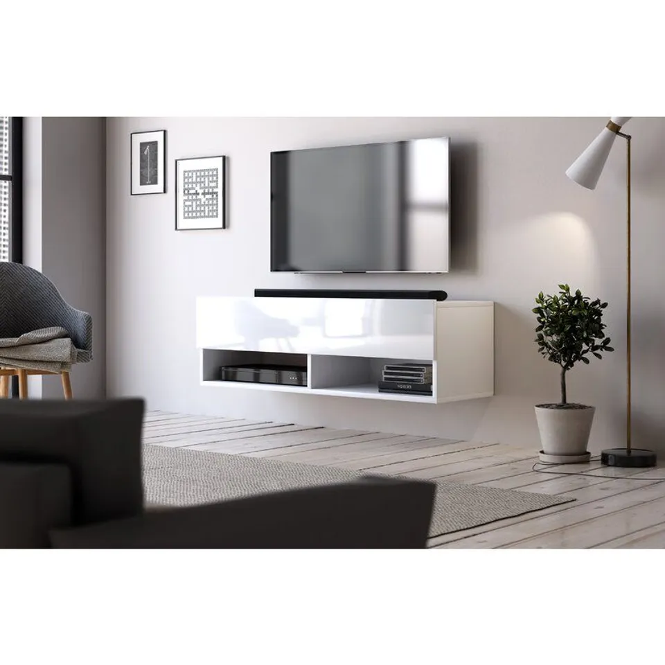 BOXED DOLTON TV STAND FOR TVS UP TO 43" - WHITE
