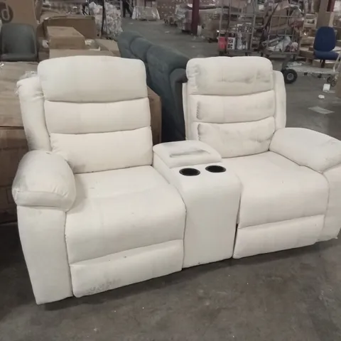 DESIGNER 2 SEATER FABRIC MANUAL RECLINER CINEMA SOFA
