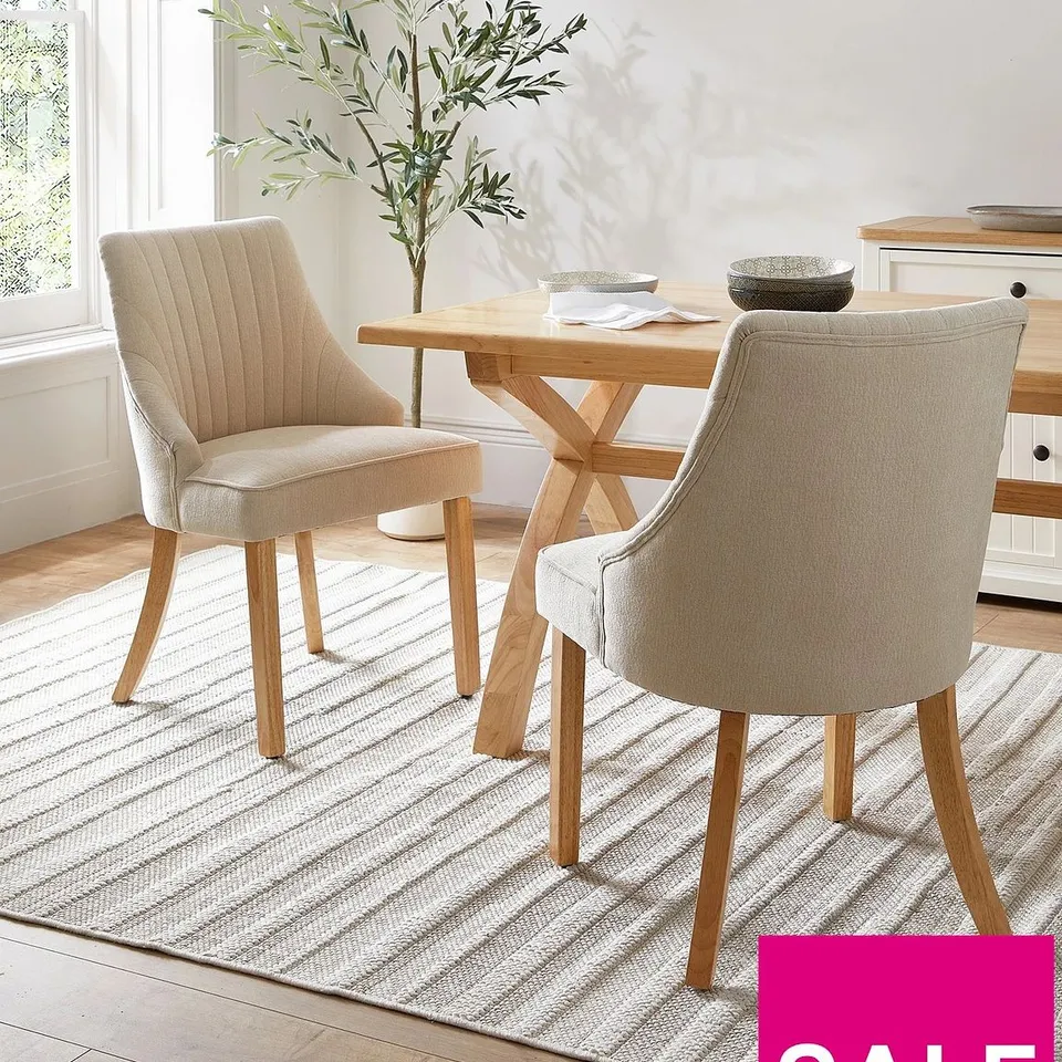 THE VERY COLLECTION CHESTER STITCHED BACK PAIR OF DINING CHAIRS