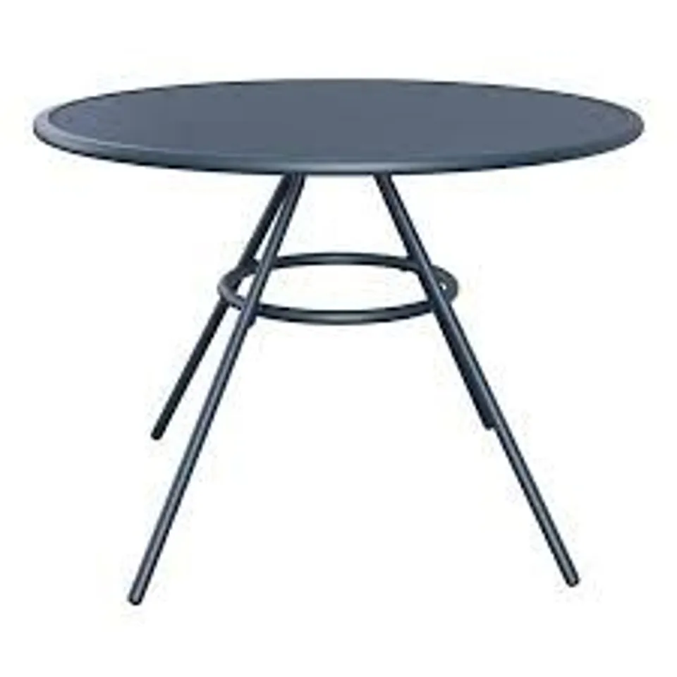 BOXED GOODHOME KILIFI MIDNIGHT NAVY METAL 4 SEATER ROUND DINING TABLE (1 BOX)