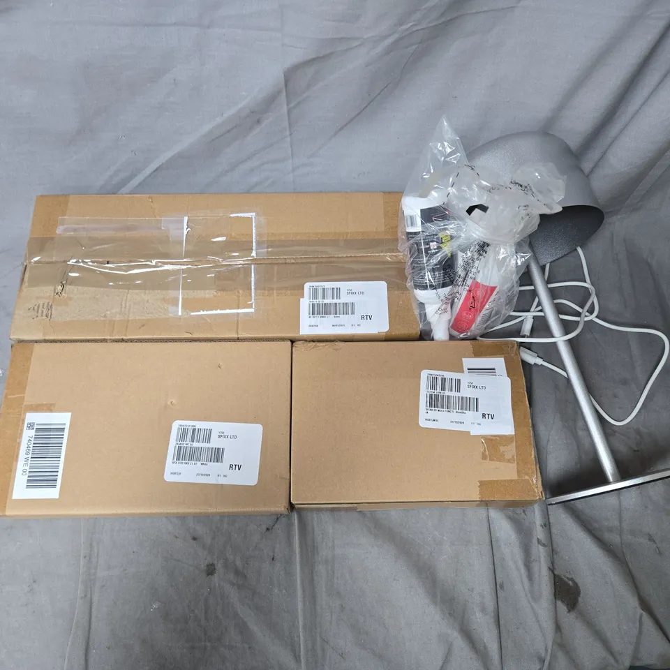 APPROXIMATELTY 20 ASSORTED ITEMS TO INCLUDE S-FIXX ANTI-FOX, SENSOR LIGHT, LAMP, ETC