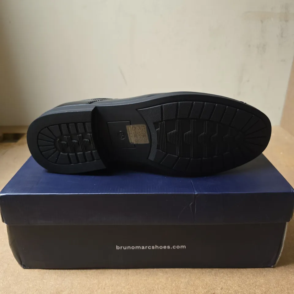 BRUNO MARC BLACK PATENT LEATHER OXFORD SHOES – MEN'S UK 8.5