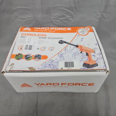 YARD FORCE 20V CORDLESS PRESSURE WASHER