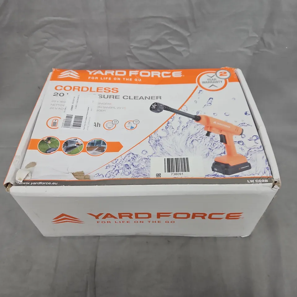 YARD FORCE 20V CORDLESS PRESSURE WASHER